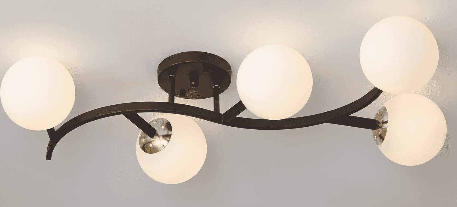Chandelier Metal Glass, 75×40×35 cm - Gold Black
