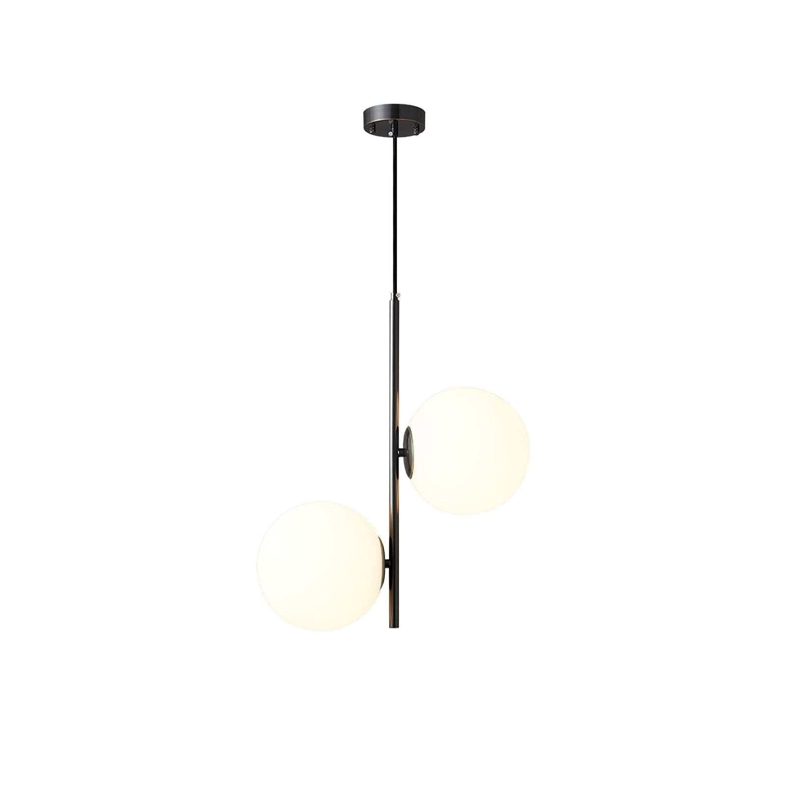Chandelier Metal Glass, 35×35×100 cm - Black