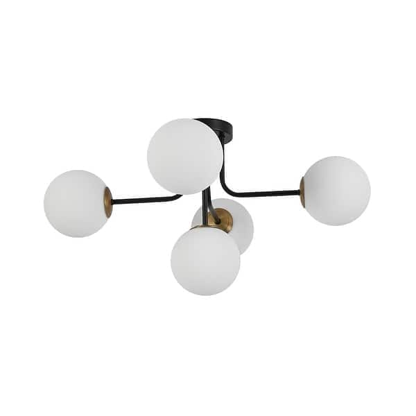 Chandelier Metal Glass, 70×70×40 cm - Gold Black