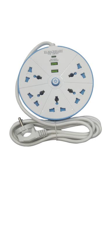 Elmaghraby Electricity Subscribr, 5 Ports, 2000watt- White