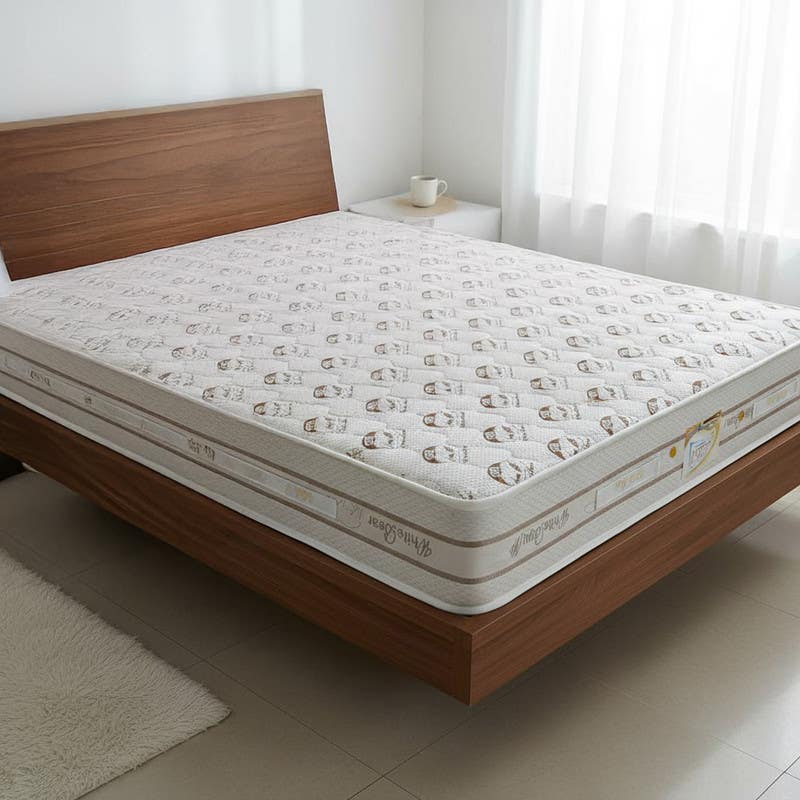 White Bear Mattress, Connected Springs, 25x100x200 cm - White
