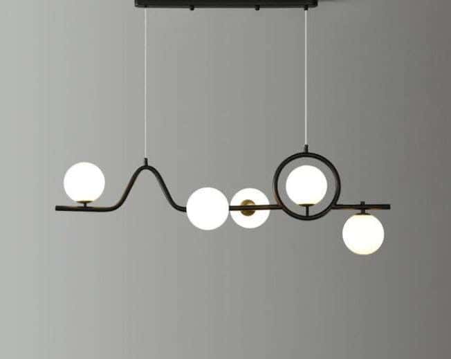 Metal Chandelier With Rust-Resistant Metal Coating, 40 X 125 X 140 Cm - Black