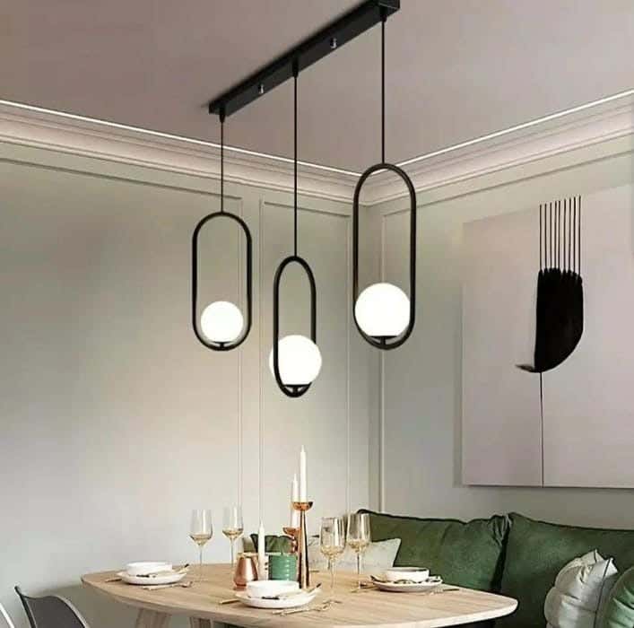 Metal Chandelier With Rust-Resistant Metal Coating, 20 X 70 X 100 Cm - Black