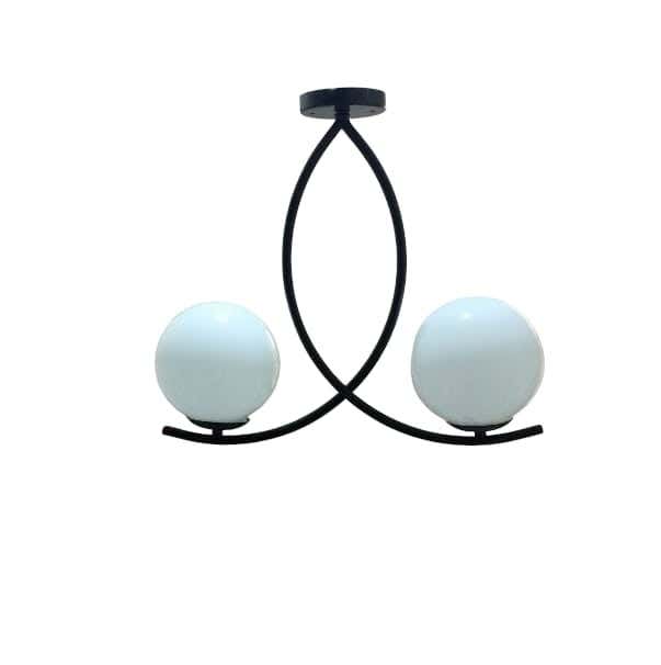 Metal Chandelier With Rust-Resistant Metal Coating, 15 X 48 X 40 Cm - Black