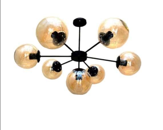 Metal Chandelier With Rust-Resistant Metal Coating, 90 X 90 X 50 Cm - Black