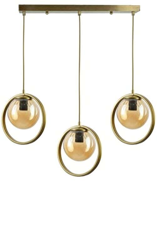 Metal Chandelier Pendant With Rust-Resistant Metal Coating, 20 X 70 X 85 Cm - Gold