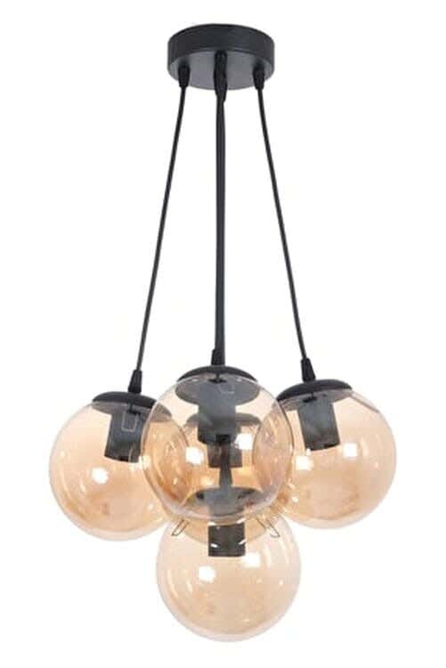 Metal Chandelier Pendant With Rust-Resistant Metal Coating, 45 X 45 X 80 Cm - Black