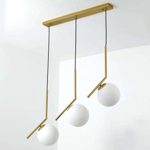 Metal Chandelier Pendant With Rust-Resistant Metal Coating, 15 X 75 X 90 Cm - Gold