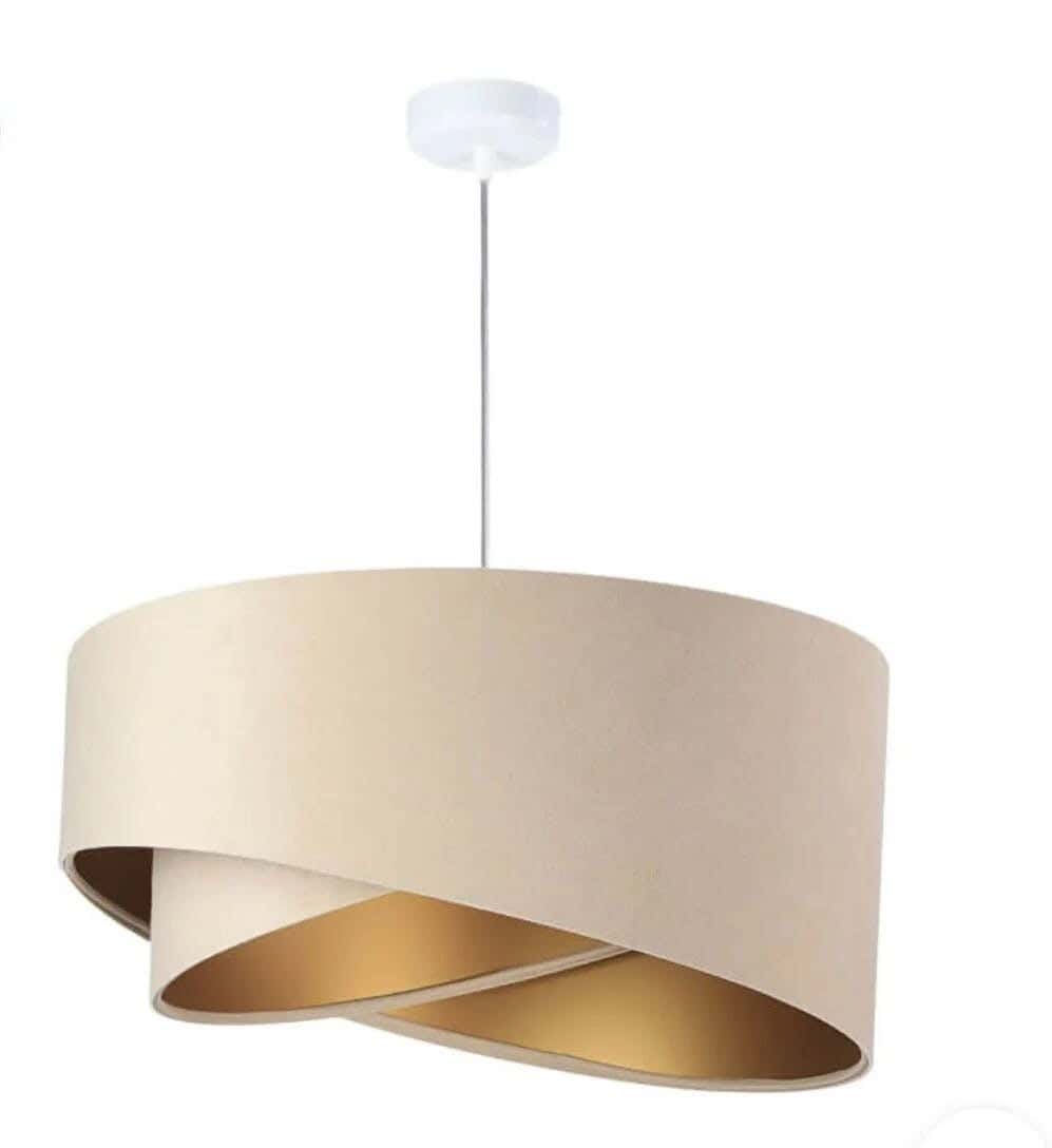 Joky Metal And Fabric Ceiling Chandelier, 50 cm - Beige Gold