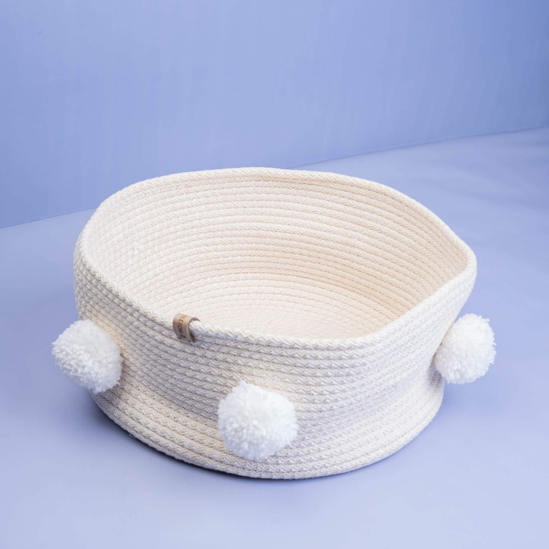 Homepro Fluffnest Macrame Linen Storage Basket,30X30 Cm - White