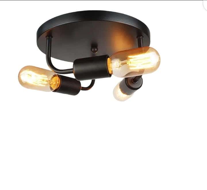 Metal Chandelier With Rust-Resistant Metal Coating, 25 X 25 X 15 Cm - Black