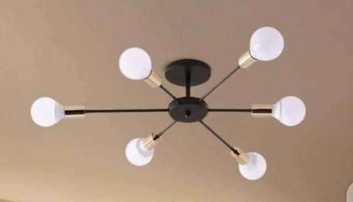 Metal Chandelier With Rust-Resistant Metal Coating, 70 X 70 X 30 Cm - Gold Black
