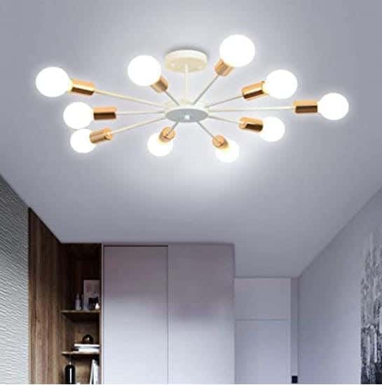 Metal Chandelier With Rust-Resistant Metal Coating, 70 X 70 X 30 Cm - Gold White