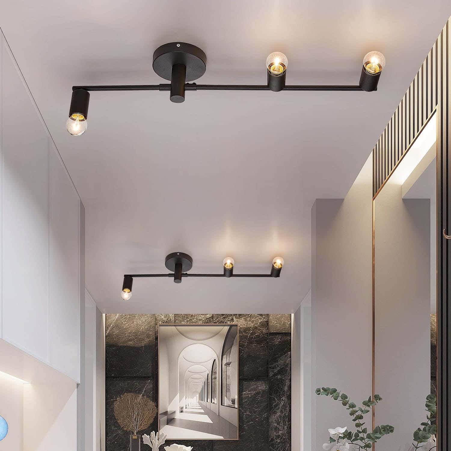 Metal Chandelier With Rust-Resistant Metal Coating, 20 X 60 X 15 Cm - Black