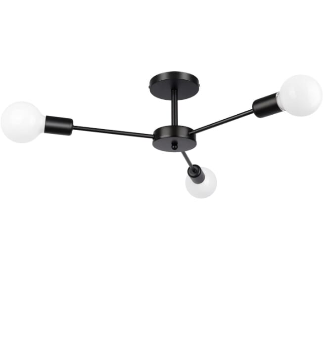 Metal Chandelier With Rust-Resistant Metal Coating, 50 X 50 X 25 Cm - Black