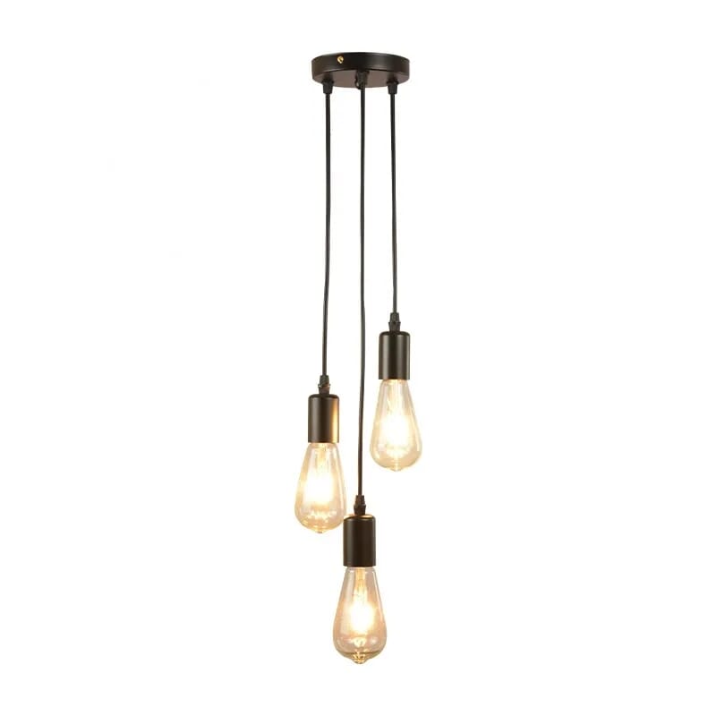 Metal Chandelier With Rust-Resistant Metal Coating, 20 X 20 X 60 Cm - Black