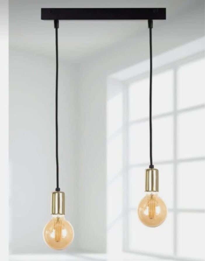 Metal Chandelier With Rust-Resistant Metal Coating, 30 X 30 X 60 Cm - Black Gold