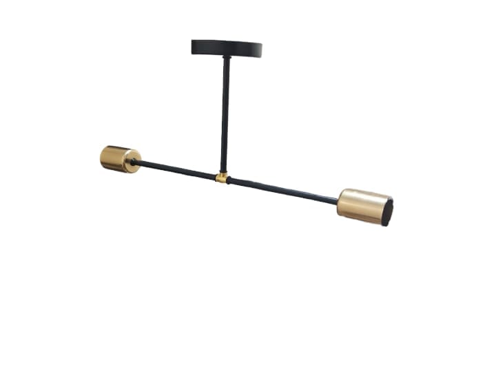 Metal Chandelier With Rust-Resistant Metal Coating, 10 X 40 X 25 Cm - Black Gold