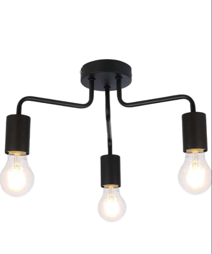 Metal Chandelier With Rust-Resistant Metal Coating, 55 X 55 X 25 Cm - Black