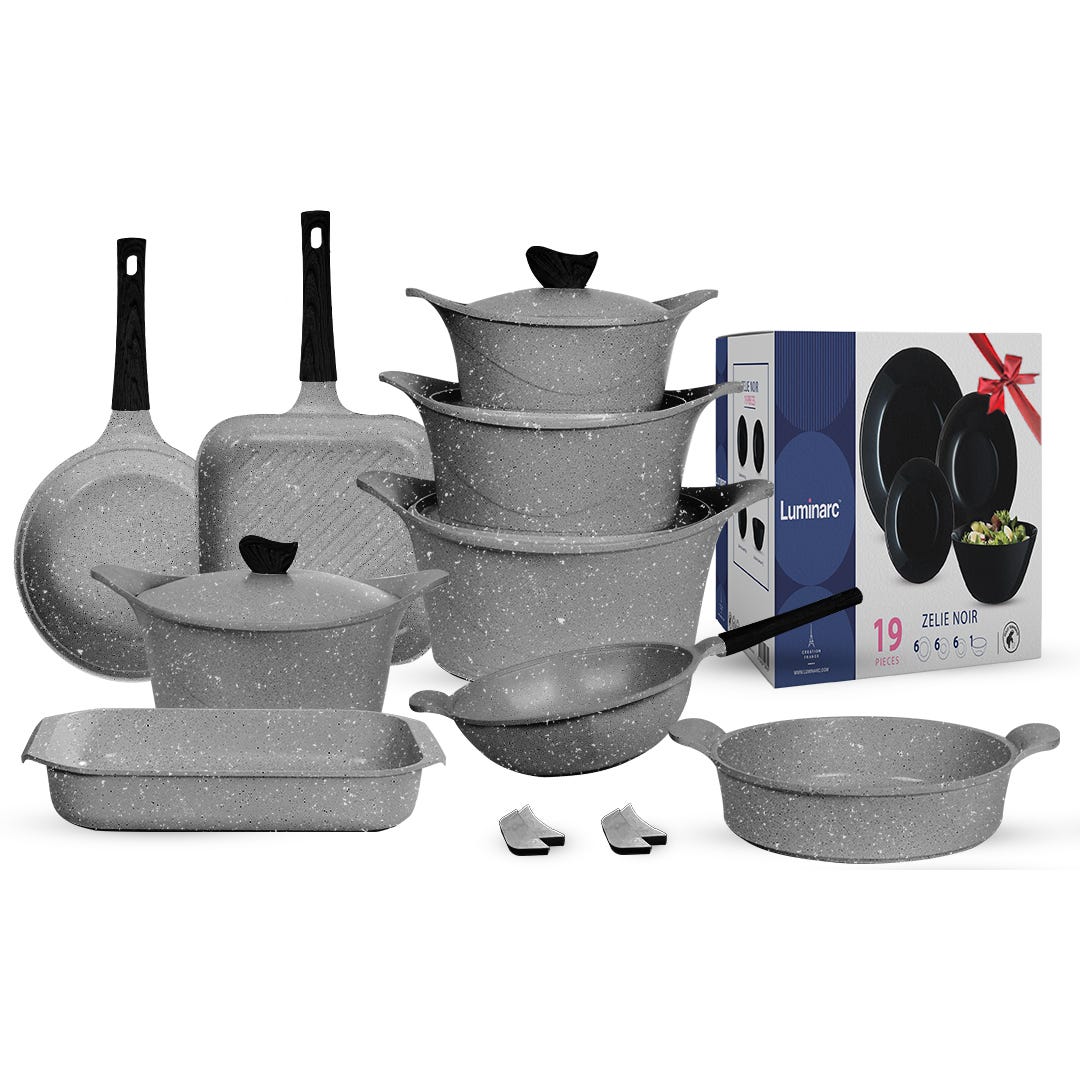 Glory Granite Cookware Set, 36 Pieces, 25.5 kg, 86x42x37cm - Grey