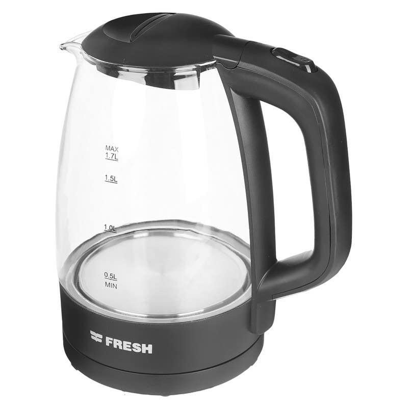 Fresh EGK-17000 Glass Electric Kettle, 2200W, 1.7 Liter - Black