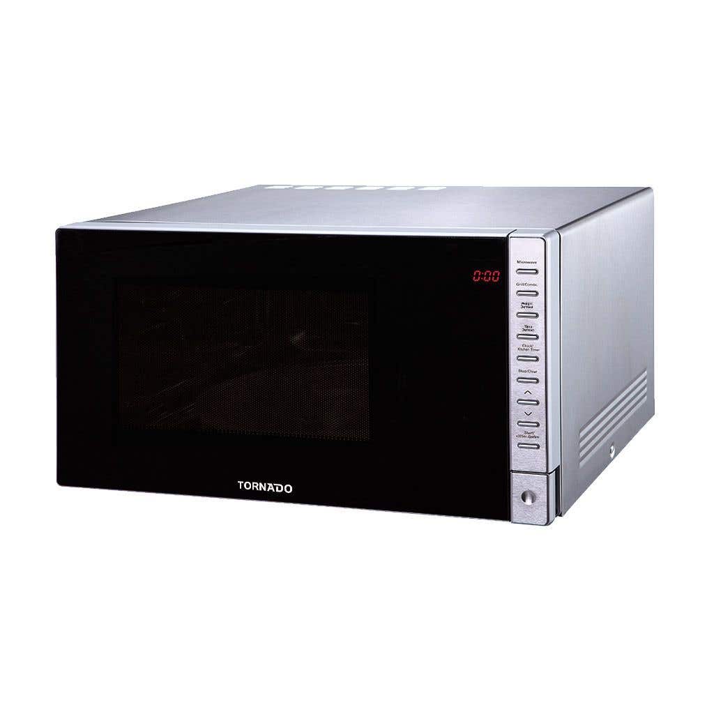 Tornado TMD-25GE-S Microwave Oven with Grill, 25 Liter, 900 Watt – Silver
