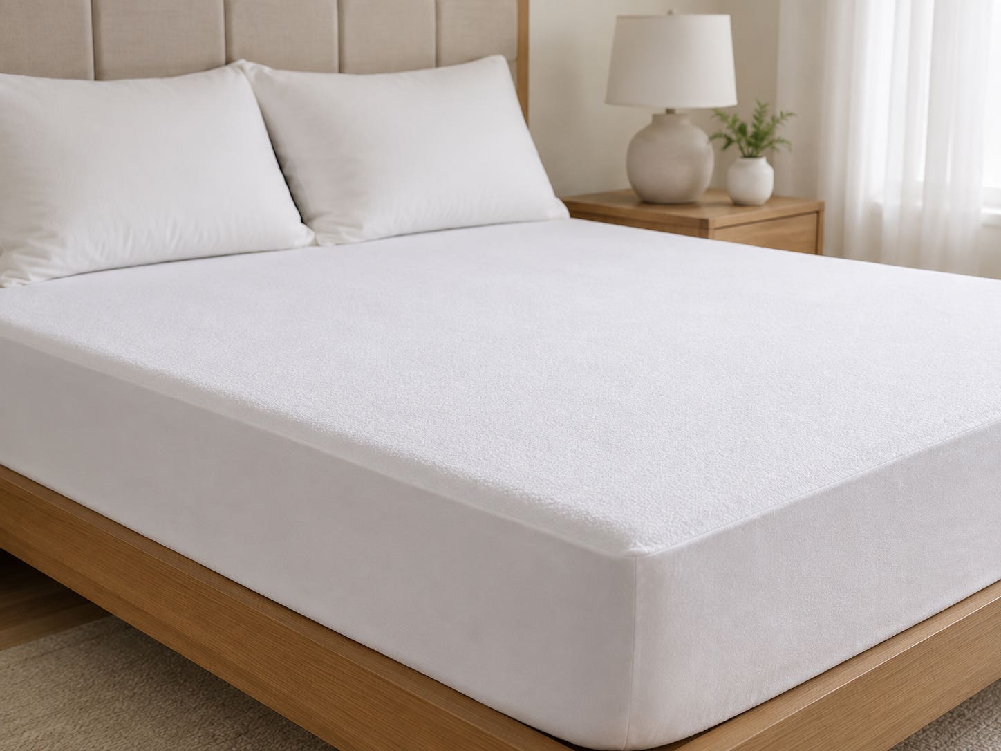 Almaamoun Velvet Mattress Cover, 150 cm - White