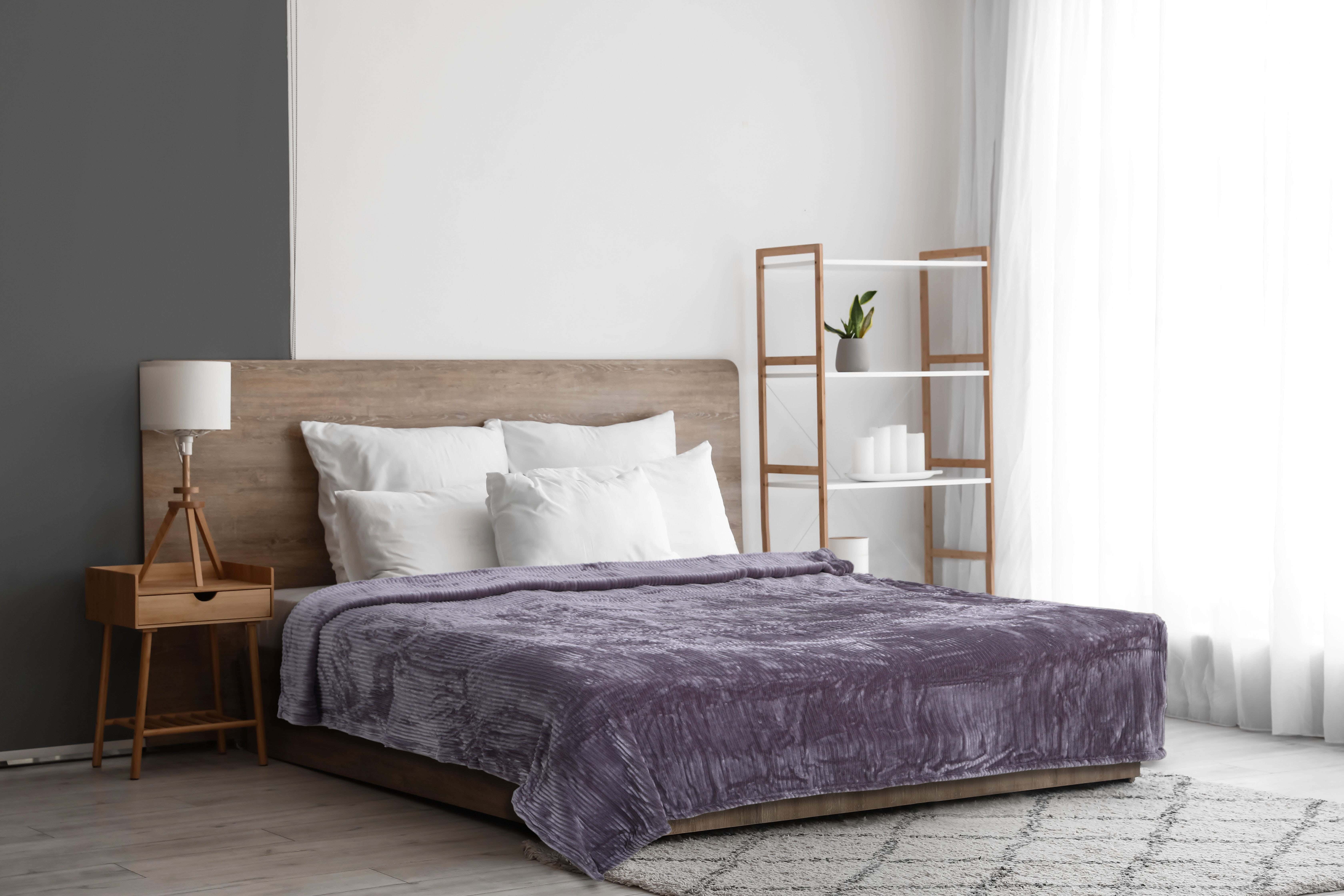 Velvet Bed Heater, 220x240 cm, 1500 gm - Mauve