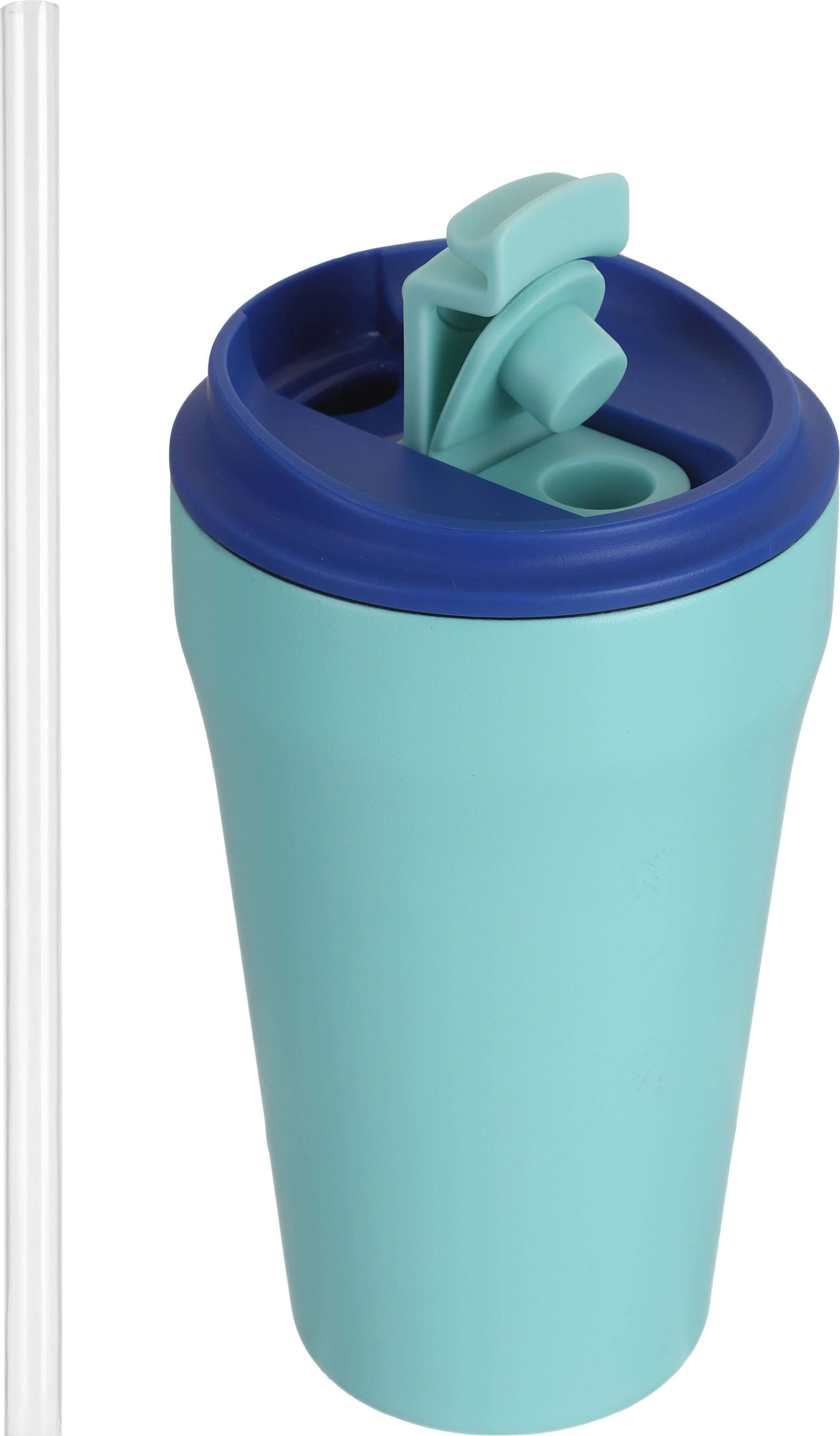 Tank Stainless Steel Thermal Mug, with Straw, 350 ml - Turquoise
