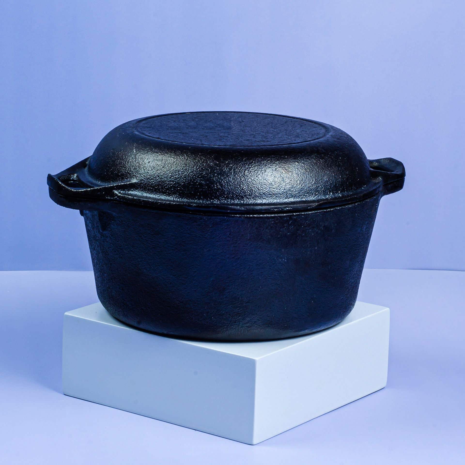 Homepro Double Dutch Cast Iron Pot, 30 Cm - Black