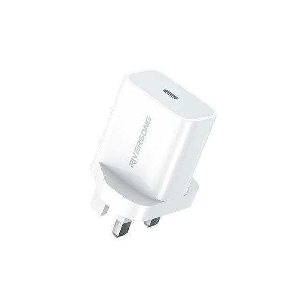 Riversong AD75C-EU Type-C Fast Charging Wall Charger, 20 Watt - White