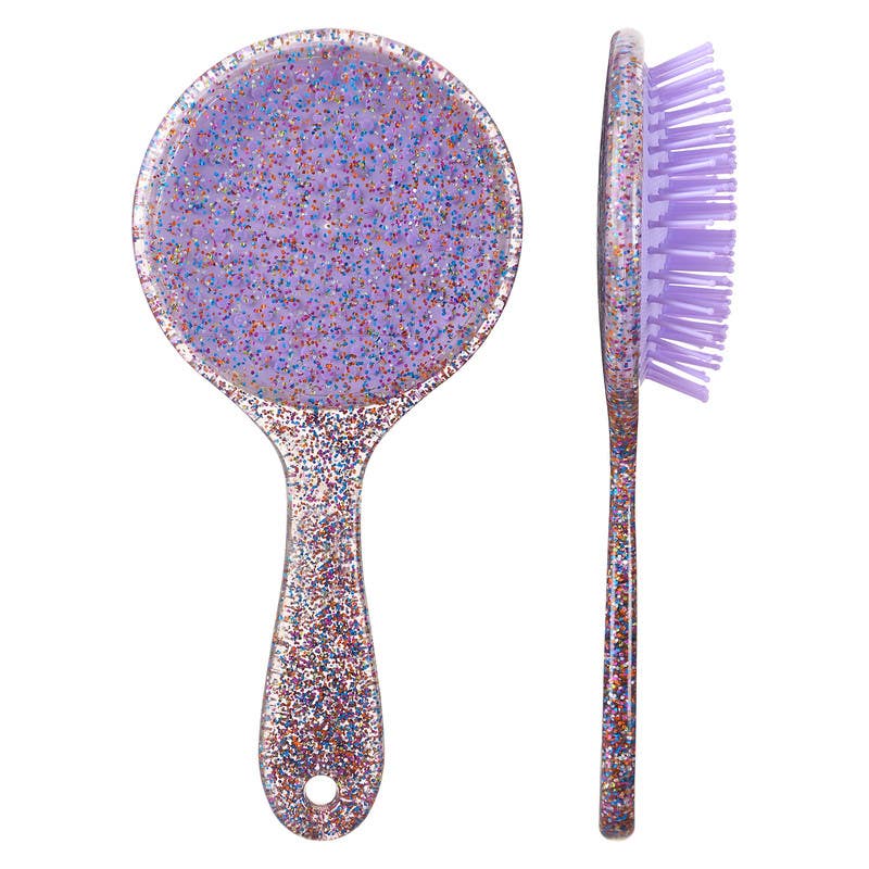Round Plastic Hair Brush, 21.5×10 cm - Multicolor