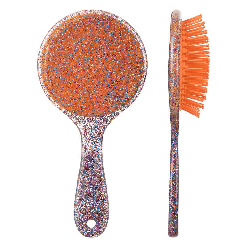 Round Plastic Hair Brush, 21.5×10 cm - Multicolor