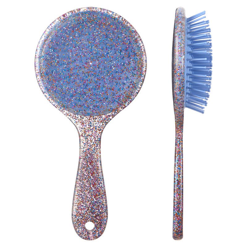Round Plastic Hair Brush, 21.5×10 cm - Multicolor