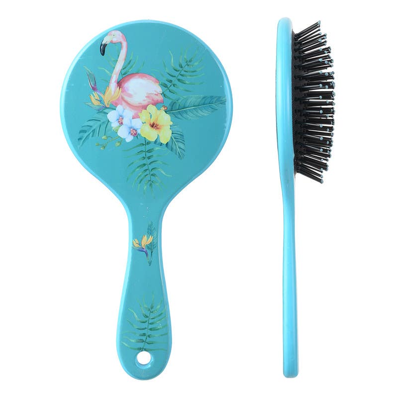 Round Plastic Hair Brush, 21.5×10 cm - Multicolor