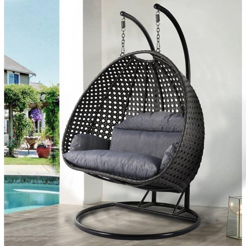 Two-person swing, 210 x 120 x 80 cm, metal - black
