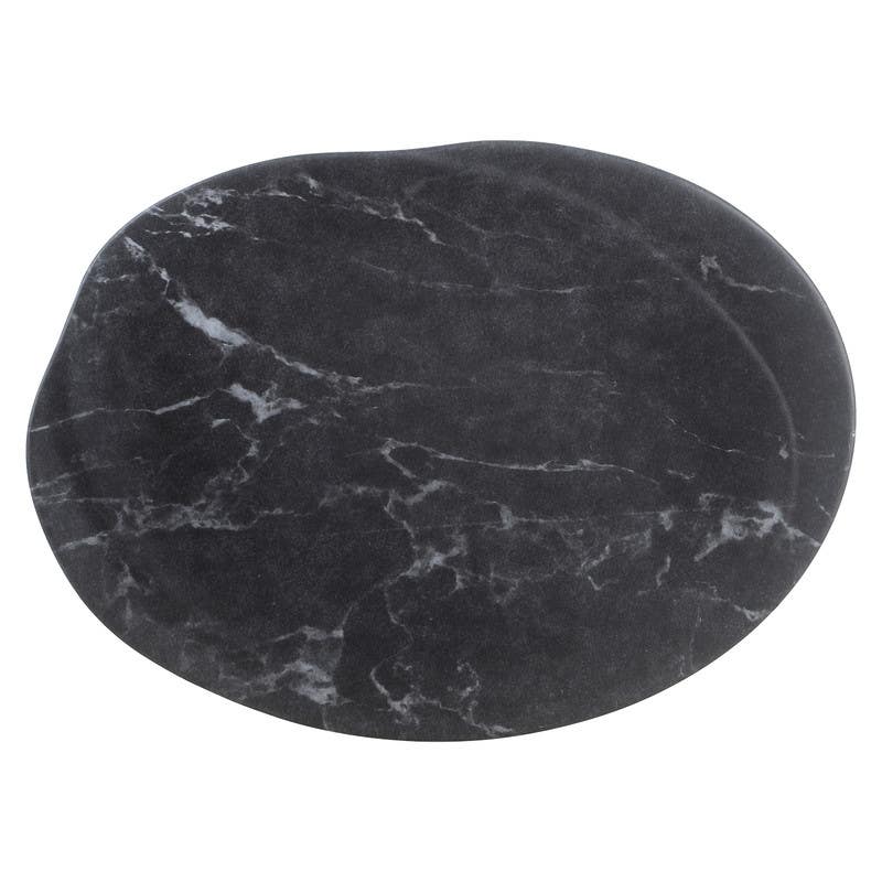 Bright Designs Melamine Ribbed Plate, 30 cm - Black
