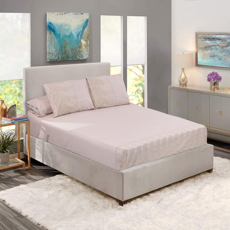 Besan Joubert Canar Percale Cotton Bed Sheet Set, 4 Pieces, 2100 Grm - Light Beige