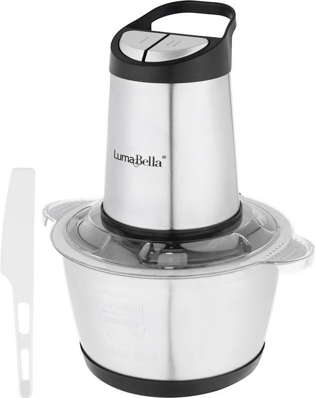 Luma Bella LB-56008 Stainless Steel Chopper, 2 Litres, 800 Watt, 2 Speeds - Silver Black
