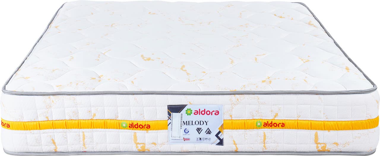 Aldora New Melody Mattress, Connected Springs, 160×195 cm, Height 26 cm - White Brown