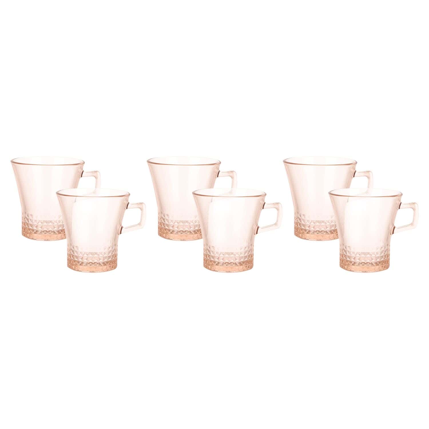 Pasabahce Glass Mug Set, 6 Pieces, 250 ml - Brown