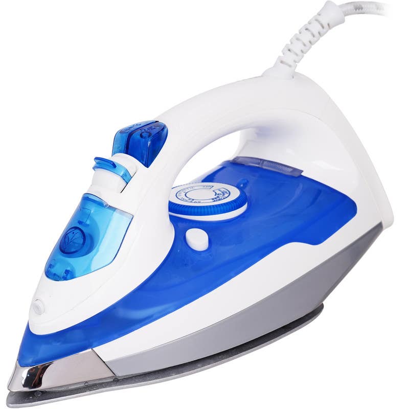 ATA HJ-8030B Steam Iron, Ceramic Base, 2200 Watt - White Blue