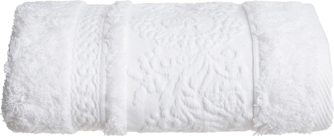 Verde Cotton Canar Jacquard Towel, 90×50 cm, 280 gm Appro×imately - White