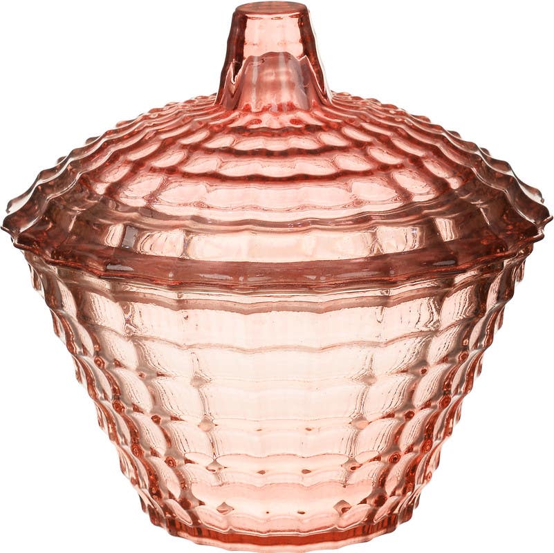 Glass Wear Round Glass Bonbonniere with Lid, 20 cm - Cashmere