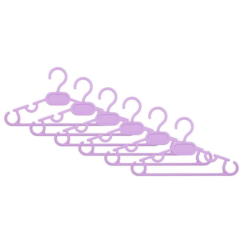 Clothes Hanger Set For Kids, 6 Pieces, 28 cm - Mauve
