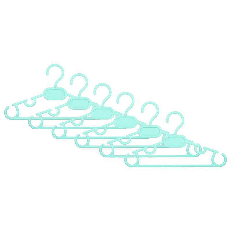 Clothes Hanger Set For Kids, 6 Pieces, 28 cm - Turquoise