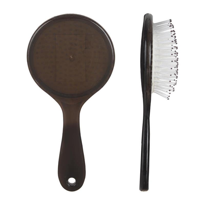 Round Plastic Hair Brush, 22x10.5 cm - Black