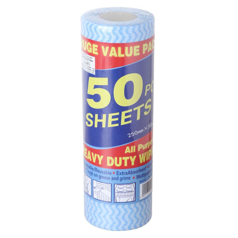 Kitchen Foam Roll, 50 Pieces, 25×30 cm - Light Blue