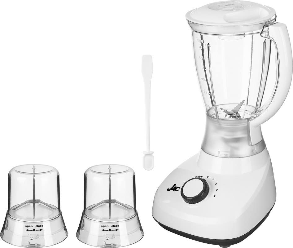 Jac NGB-650 Electric Blender, 300 Watt, 1.5 Liter, 2 Mills - White