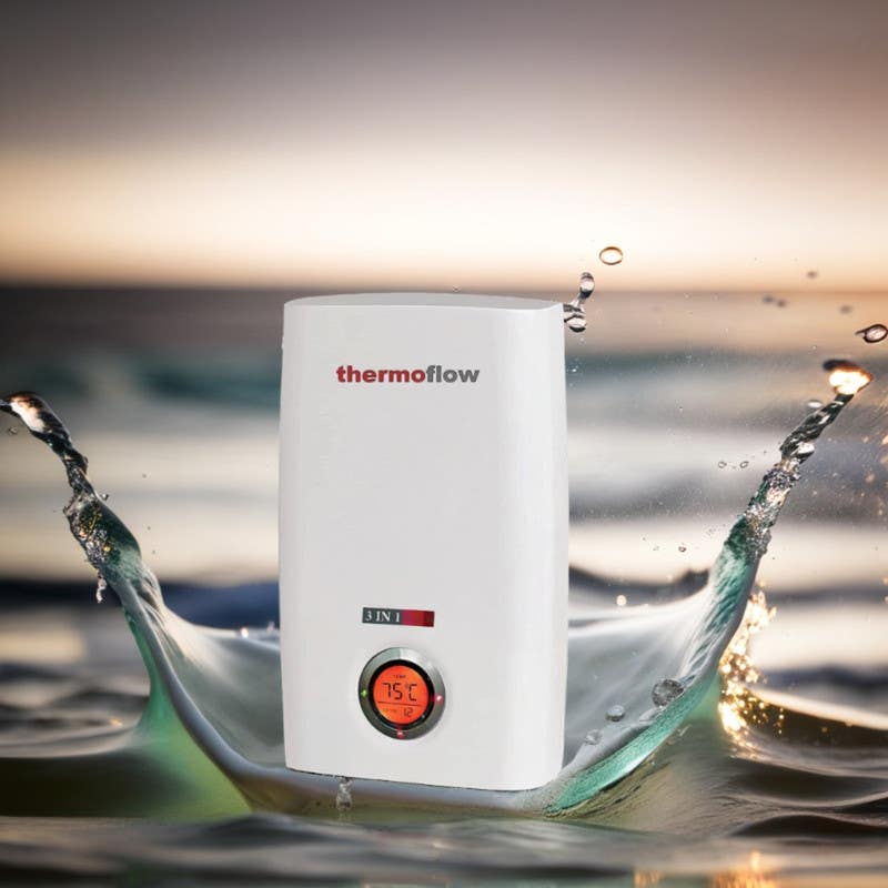 Thermoflow 3 in 1 Instant Thermoflow3IN1 Electric Water Heater, (24-21-18) Watts - White